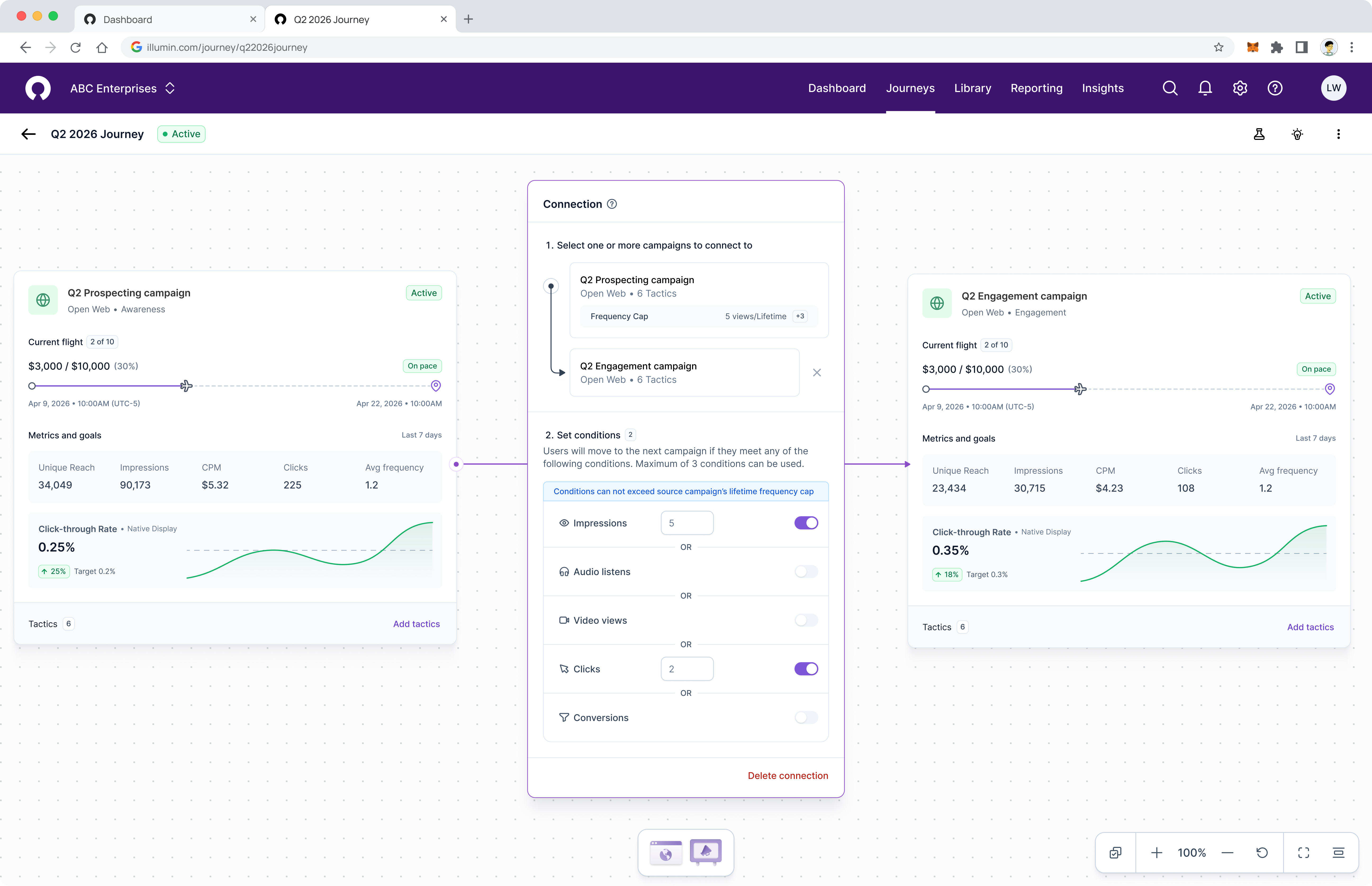 A close-up of a campaign block showing vitals, state indicators, and inline contextual guidance elements.